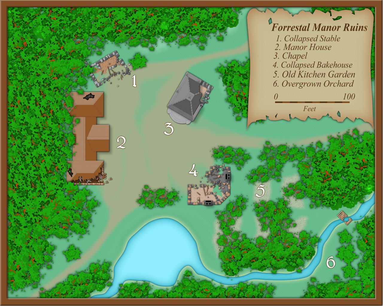 Nibirum Map: forrestal manor ruins by Shessar
